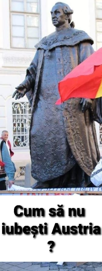 Cum să nu iubești Austria? Se întreabă sluga Vienei transformată în monument de președintele României. CARICATURA ZILEI – Cerul, Codrul și Pârăul